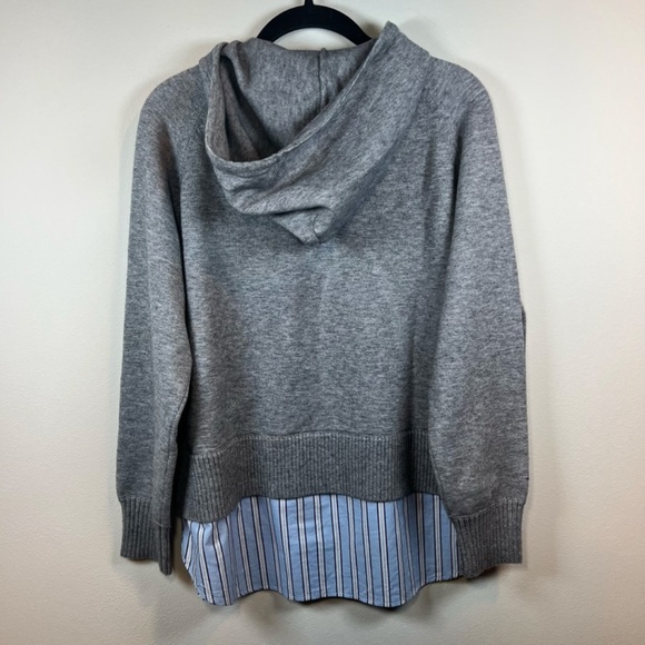 Central Park West New York Womens Hooded Sweater Top Shirttail Hem Preppy Medium - Picture 11 of 15